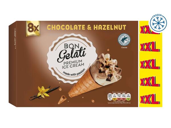 Bon Gelati Chocolate & Hazelnut Ice Cream Cones