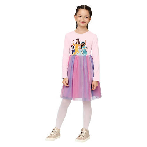 Children's Princess Character Long Sleeve Tulle Dress, XS