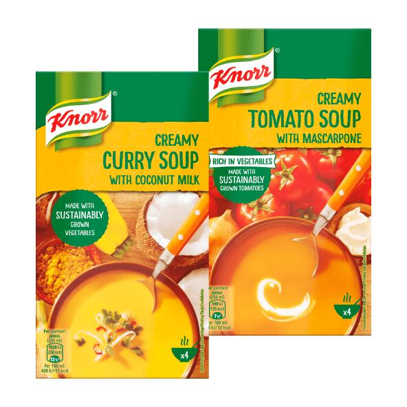 KNORR Karry- eller tomatsuppe