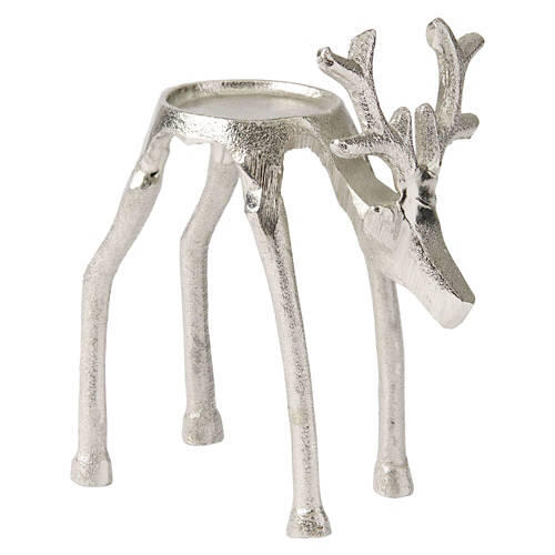 Reindeer Tealight Holder - Silver Reindeer with Head Down