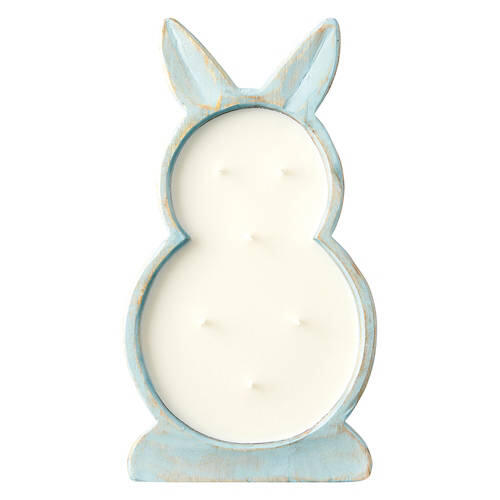 Bunny Carved Wood Candle - Woodland Berry