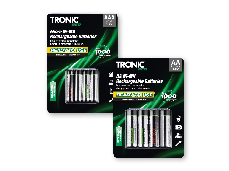TRONIC Rechargeable Batteries