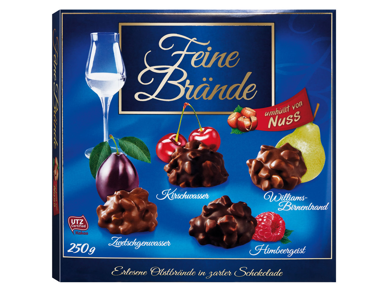 Feine Nuss-Pralinen mit erlesenen Obstbränden