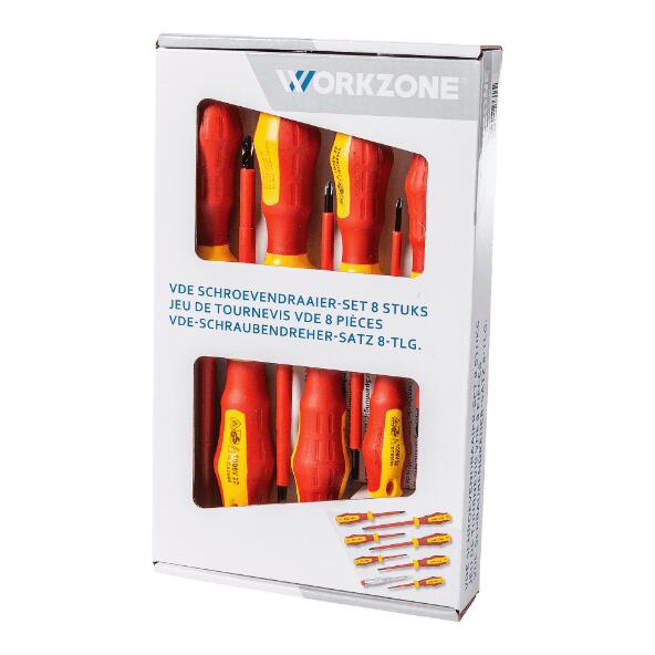 WORKZONE(R) 				Isoliertes Schraubenzieherset, 8 St.