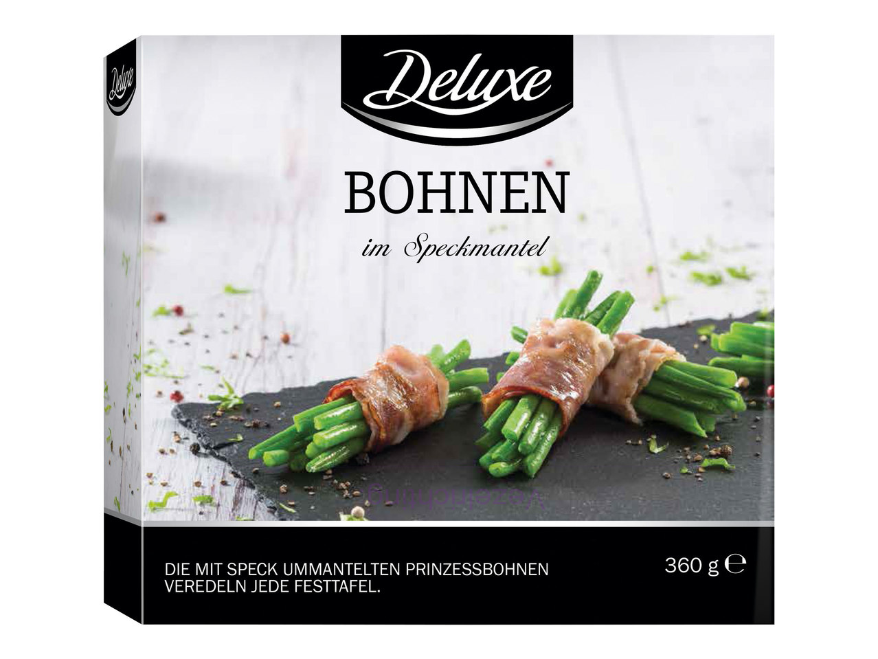DELUXE Bohnen im Speckmantel