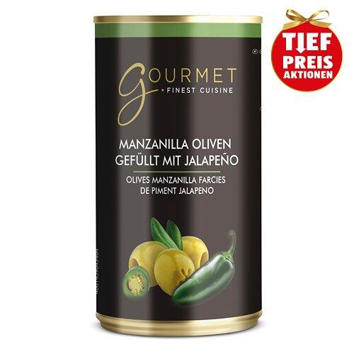 GOURMET FINEST CUISINE Gefüllte Oliven in der Dose, Jalapeno
