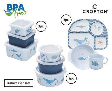 Children's Dinner Set 3pc or Nesting Containers Set 3pc with Lids