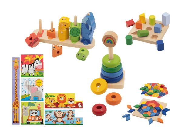 Jeu d'apprentissage et de motricité en bois