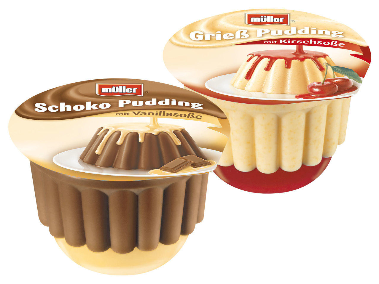 MÜLLER Pudding mit Soße