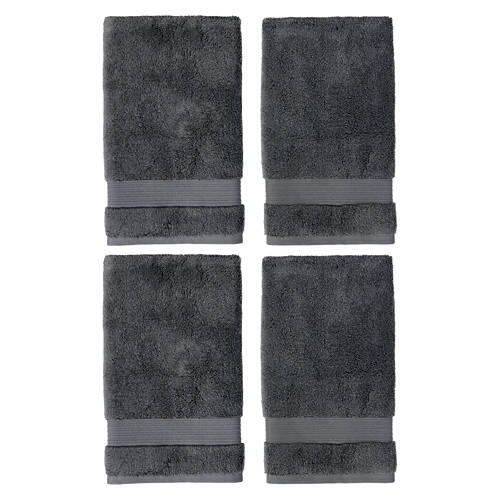 4 Pack Hand Towel Set, Gray