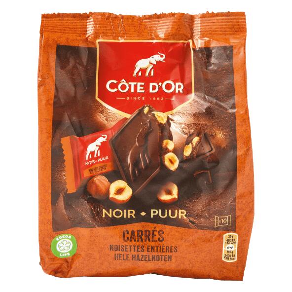 Côte d'Or carrés pure chocolade, 10 st.