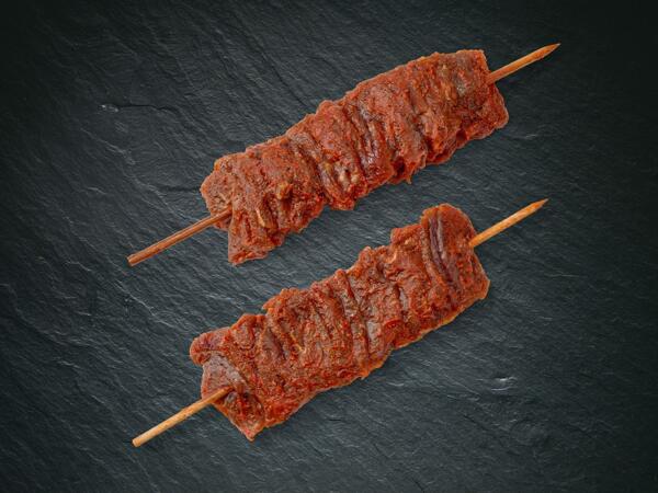 Brochettes de boeuf à base d'entrecôte