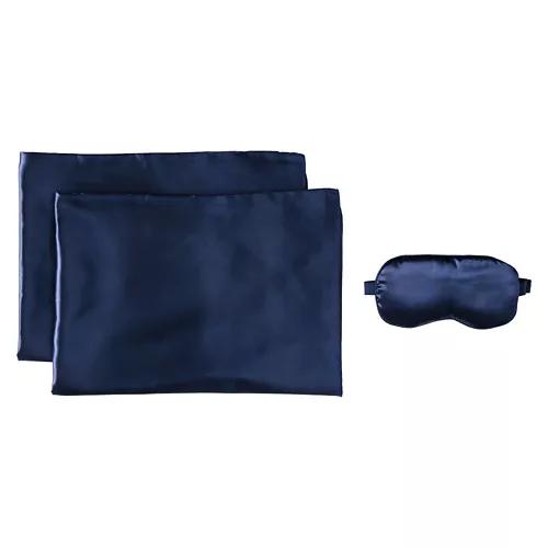 2 Pack Pillowcases & Eye Mask, Blue