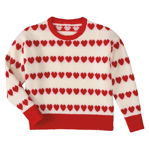 Children's Valentine's Day Sweater - White, L