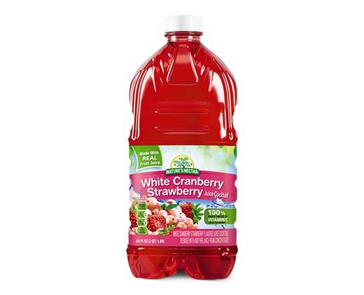 Nature's Nectar White Cranberry Peach or Strawberry