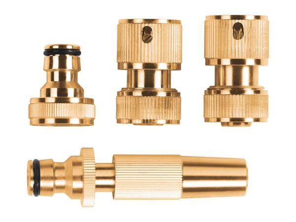 Parkside Brass Hose Connector System - 4 Piece Set