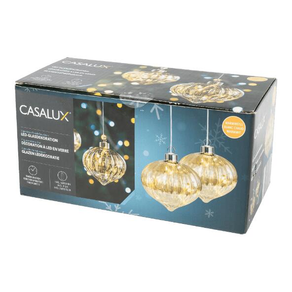 CASALUX(R) 				Glas-LED-Dekoration, 2 St.
