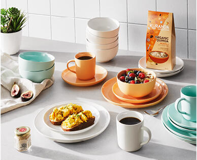 Ceramic Dinnerware 4 Pack – Apricot Ice or Moonlight Jade