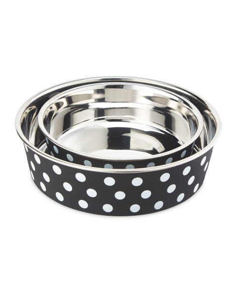 Black Polka Dot Pet Bowl