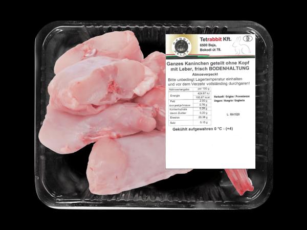 Frische Kaninchenstücke