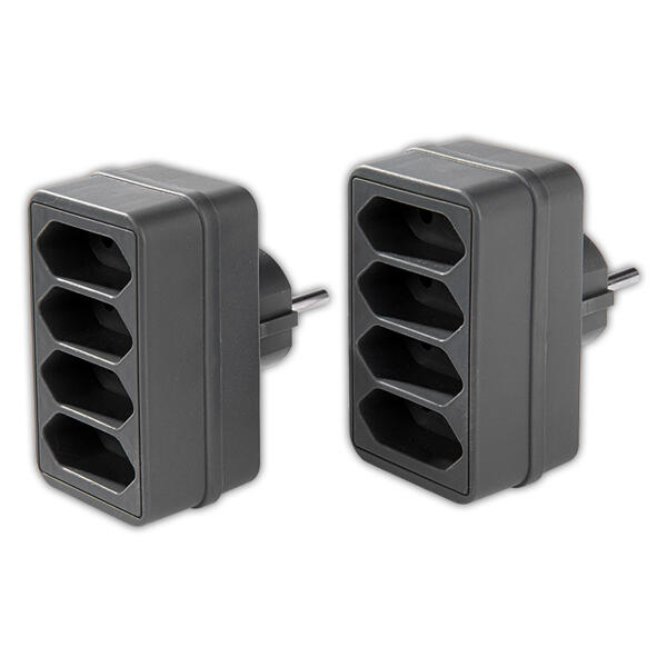 4-fach Steckdosenadapter 2er-Set