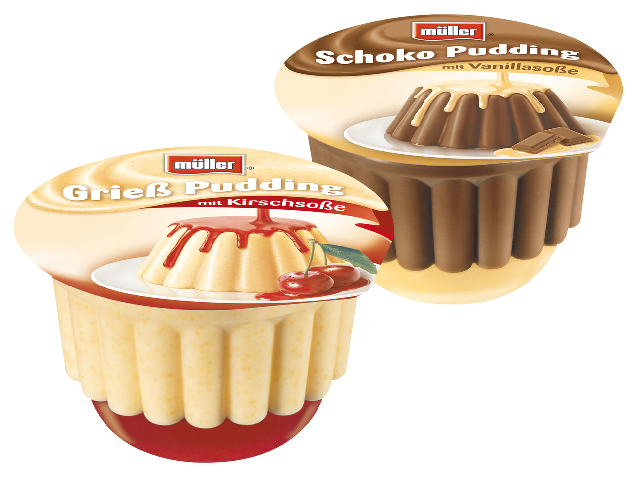 MÜLLER Pudding mit Soße