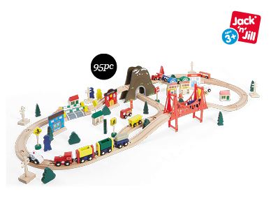 95PC WOODEN TRAIN SET