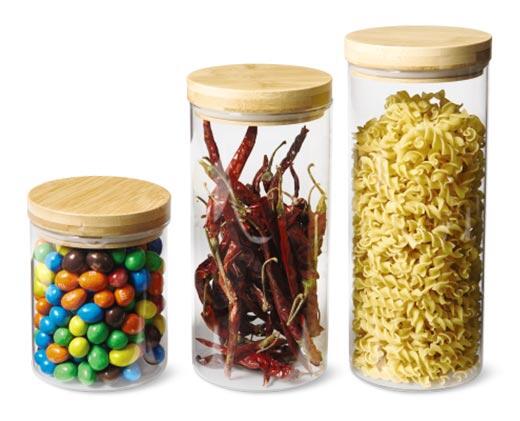 Crofton 
 Glass Canister Set with Acacia Lids