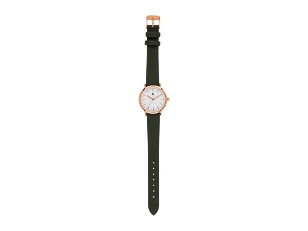 Auriol Watch with Black PU Leather Strap & Jewellery Set