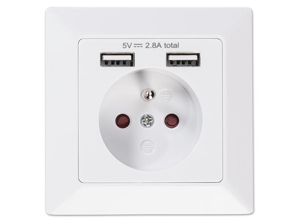 Steckdose mit 2 USB-Ports