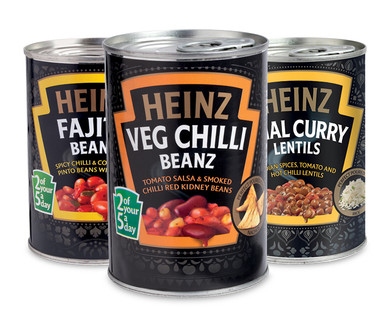 Heinz Fajita Beanz/Veg Chilli Beanz/Dhal Curry Lentils