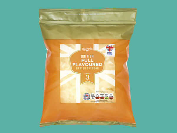 Valley Spire Full Flavoured Grated British Cheddar