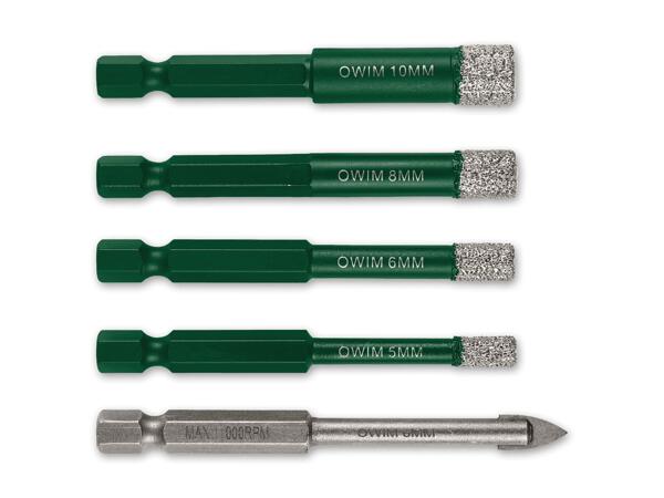 Diamant-Fliesenbohrer-Set, 5-teilig