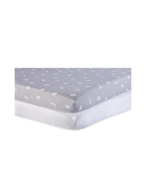 Alphabet Cot Fitted Sheets 2 Pack