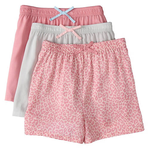 3 Pack Ladies Pajama Shorts - Gray/Pink, XL