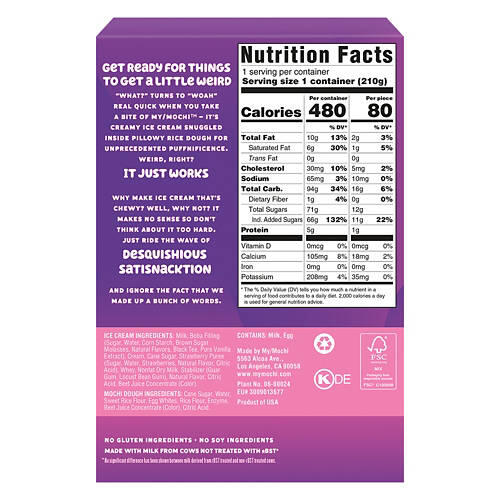Strawberry Boba Mochi Ice Cream, 7.5 oz