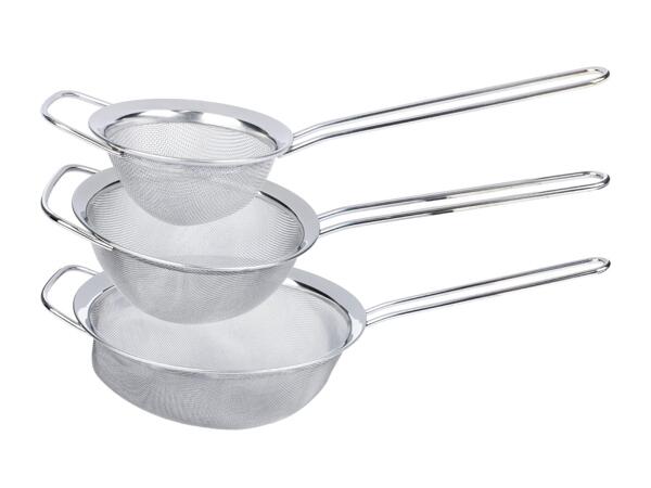 Edelstahl-Küchensieb-Set, 3er
