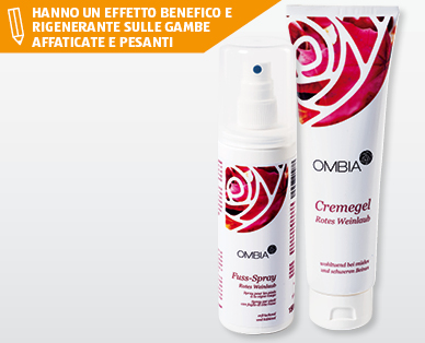 Spray per piedi/Crema gel con foglie di vite rossa OMBIA