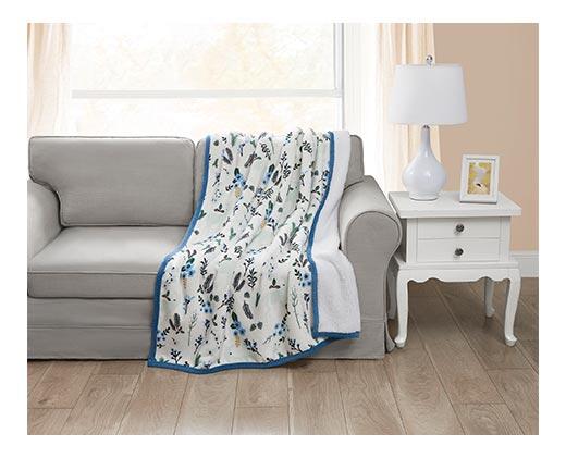 Huntington Home Velvet Plush Sherpa Throw