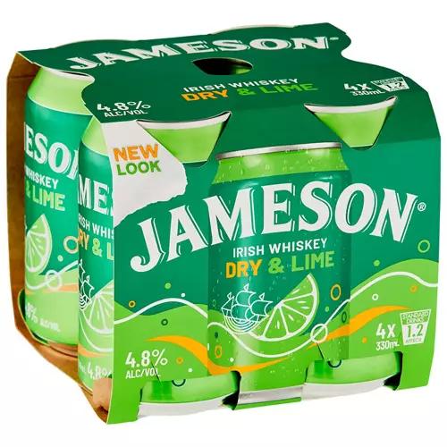 Dry & Lime Cans 4 Pack 330ml
