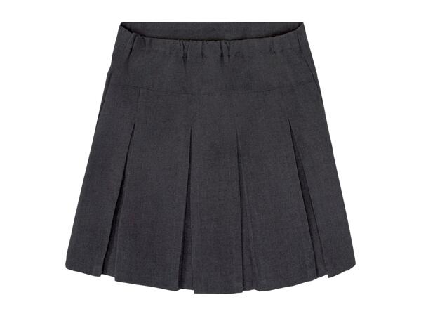 Girls' Grey School Pleated Skirt