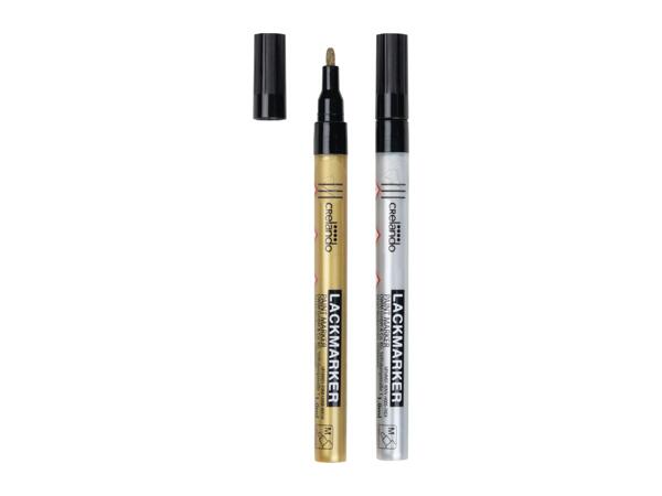 Crelando Silver & Gold Marker Pens - 2 Pack