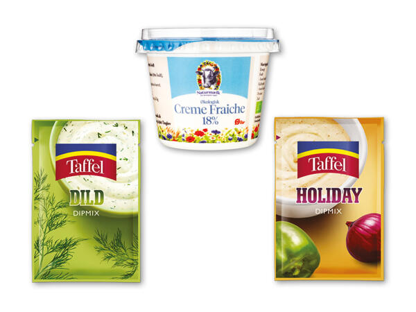 Taffel dipmix eller Økologisk Naturmælk creme fraiche 18%