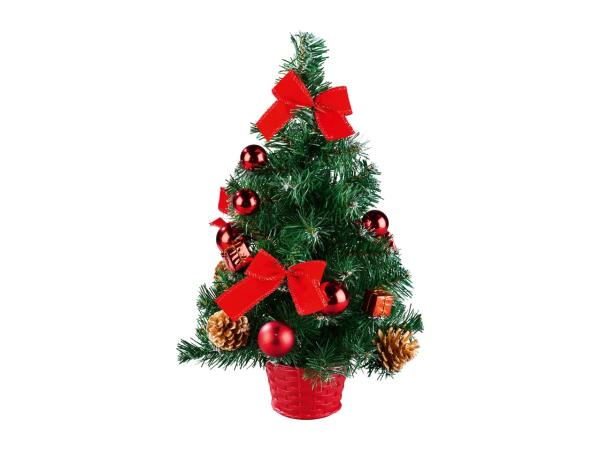 Livarno Home Mini Artificial Christmas Tree With Red Decorations