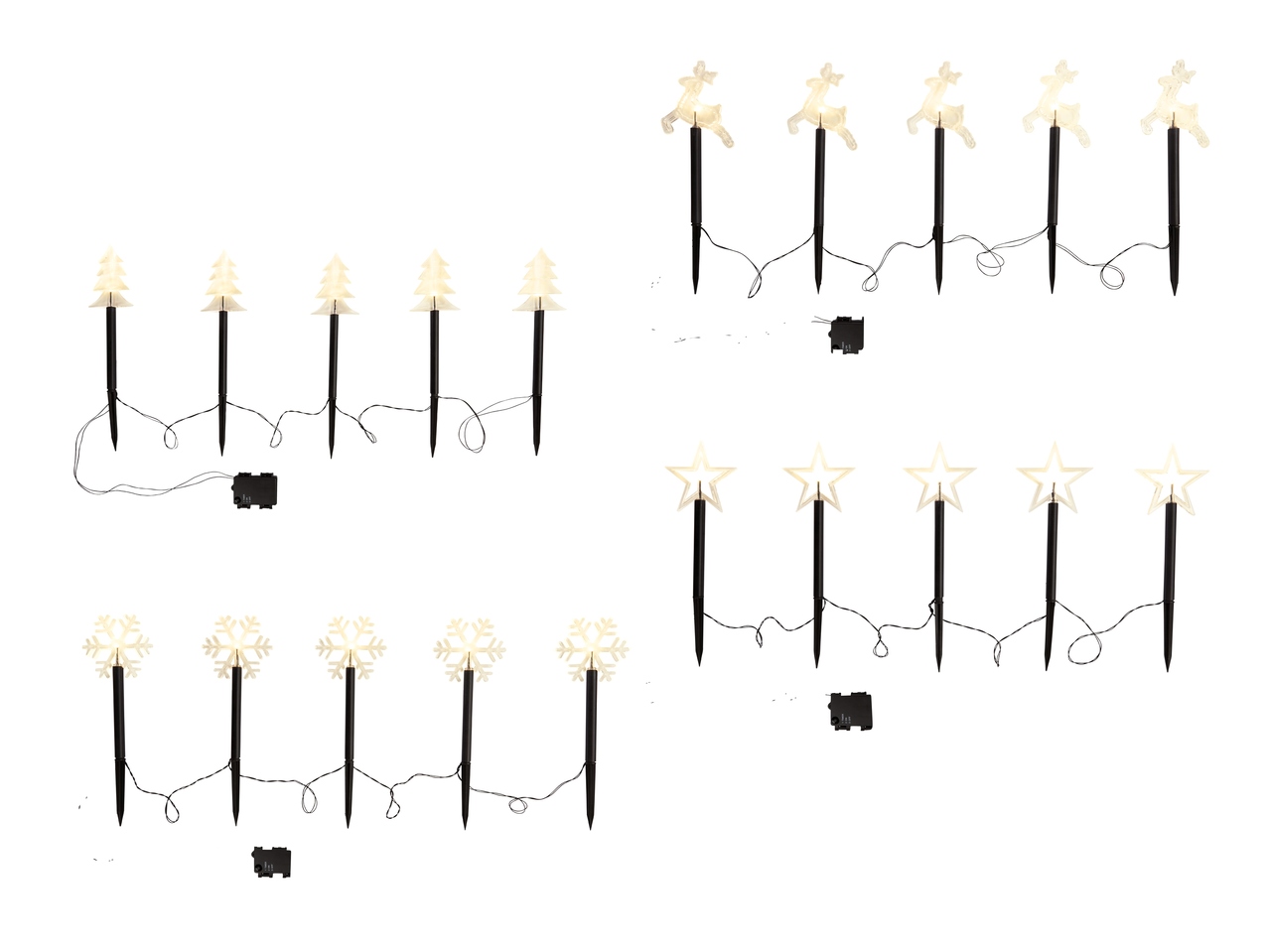 Baguettes lumineuses à LED, 5 pièces