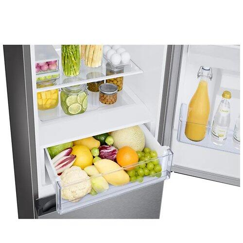 SAMSUNG Kühl-Gefrierkombination RB7300, 341 Liter, WiFi, Silber mit Griffmulde
