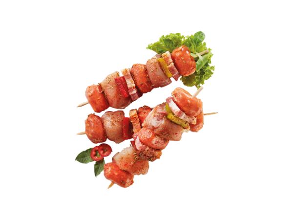 Spicy Chicken and Pork Skewers
