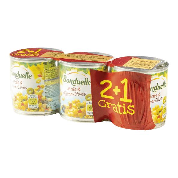 Bonduelle maïsmix met olijven, 3-pack