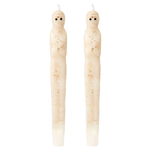 2 Pack Halloween Taper Candles - Mummy