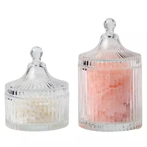 2 Piece Apothecary Glass Jar - Ribbed
